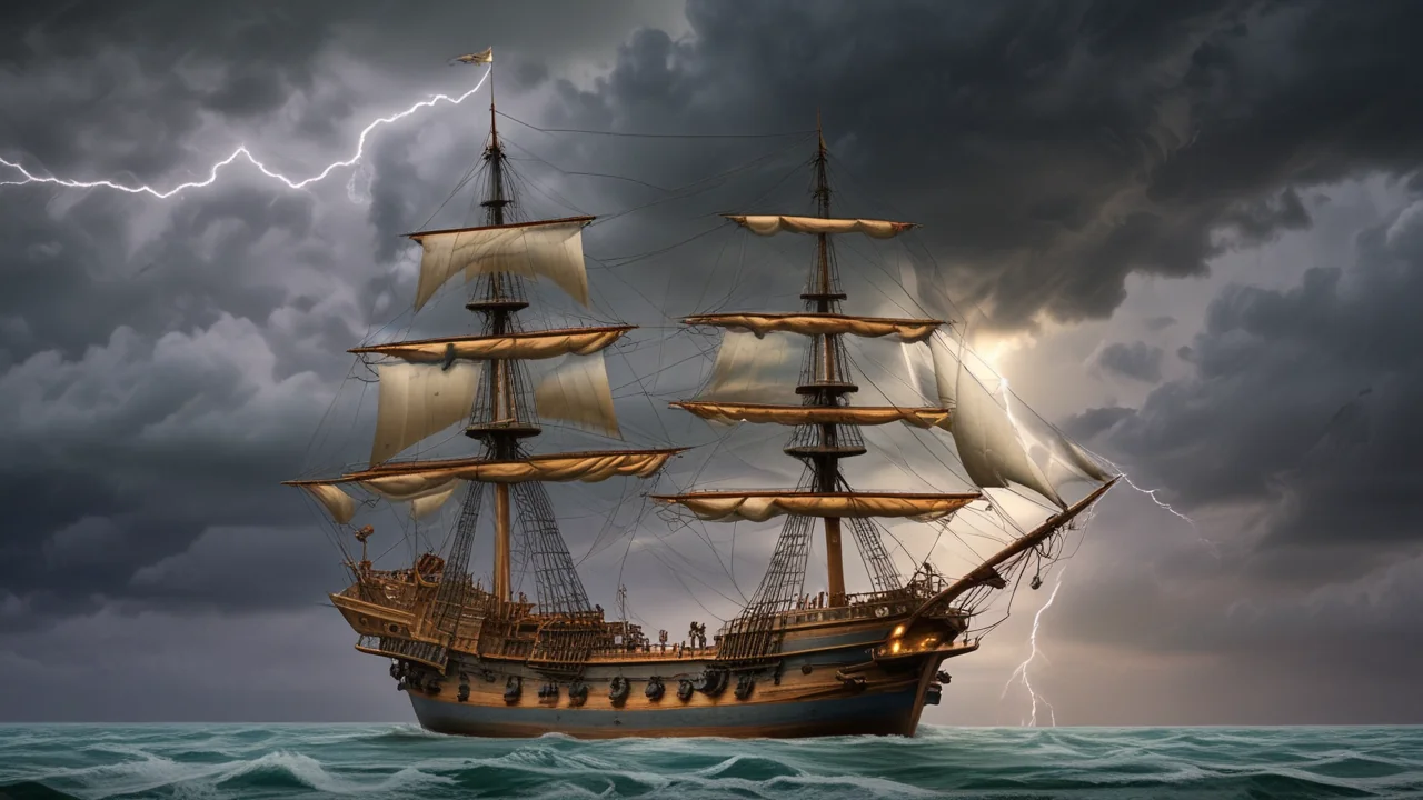 Spanish Galleon Struck by Lightning picture 4 of 4