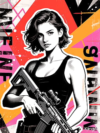 Soldier Woman Pop Art'