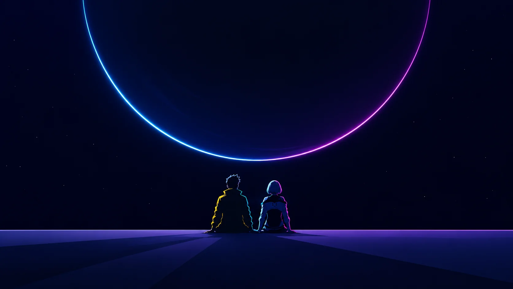 Minimalist cyberpunk edgerunners wallpaper created with chatgpt picture 1 of 1