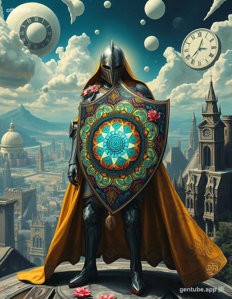 🛡️ Today's Drop: The Timekeeper's Knight | Surrealist Fantasy (1440x2560) picture 1 of 1