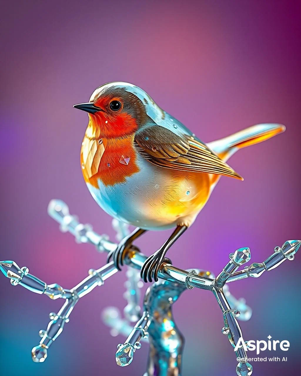 European Robin Crystal Sculpture picture 1 of 1