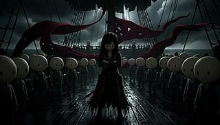 Pirate queen during a storm'