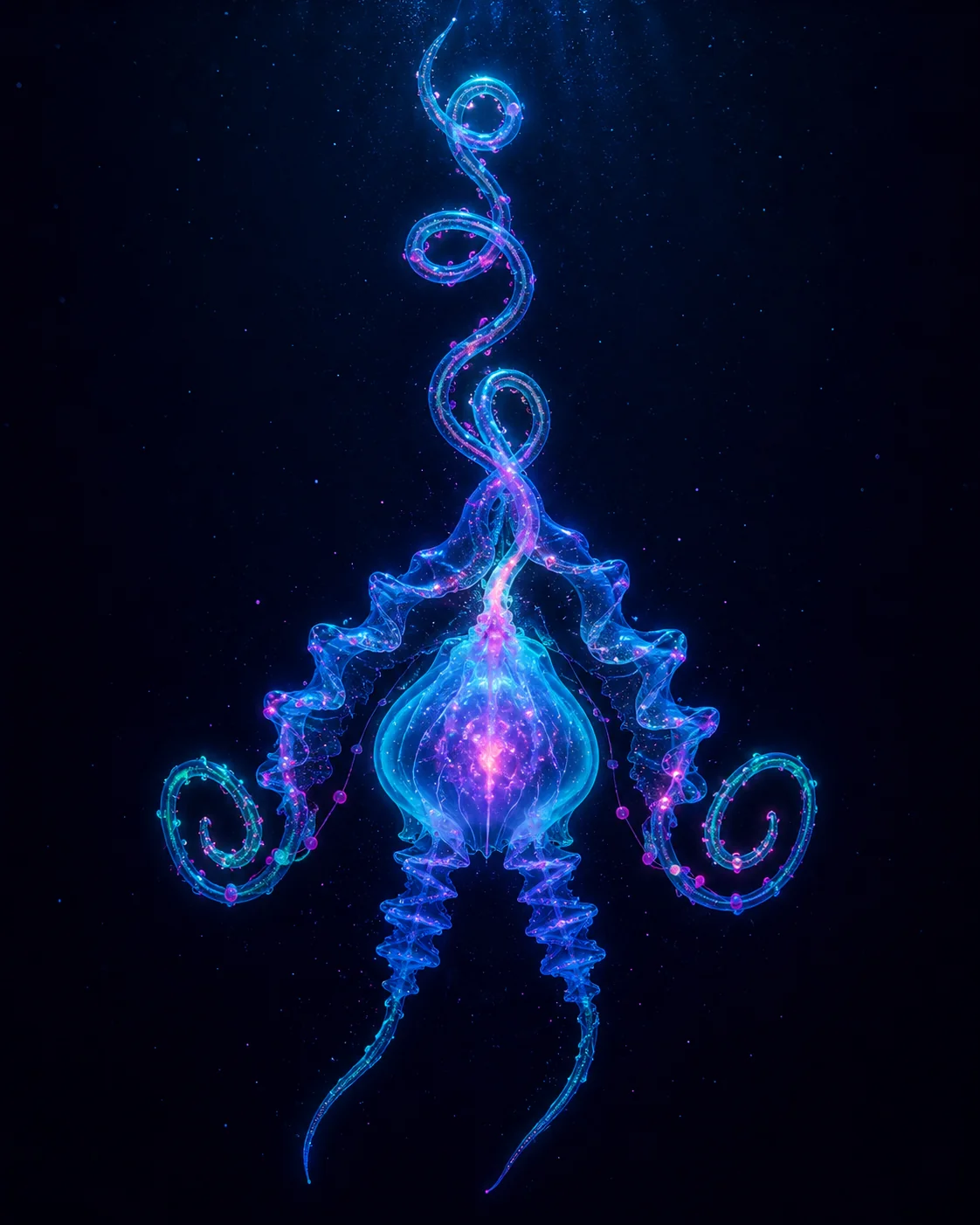 Using my painting and AI to make Ocean midnight zone creatures picture 5 of 7