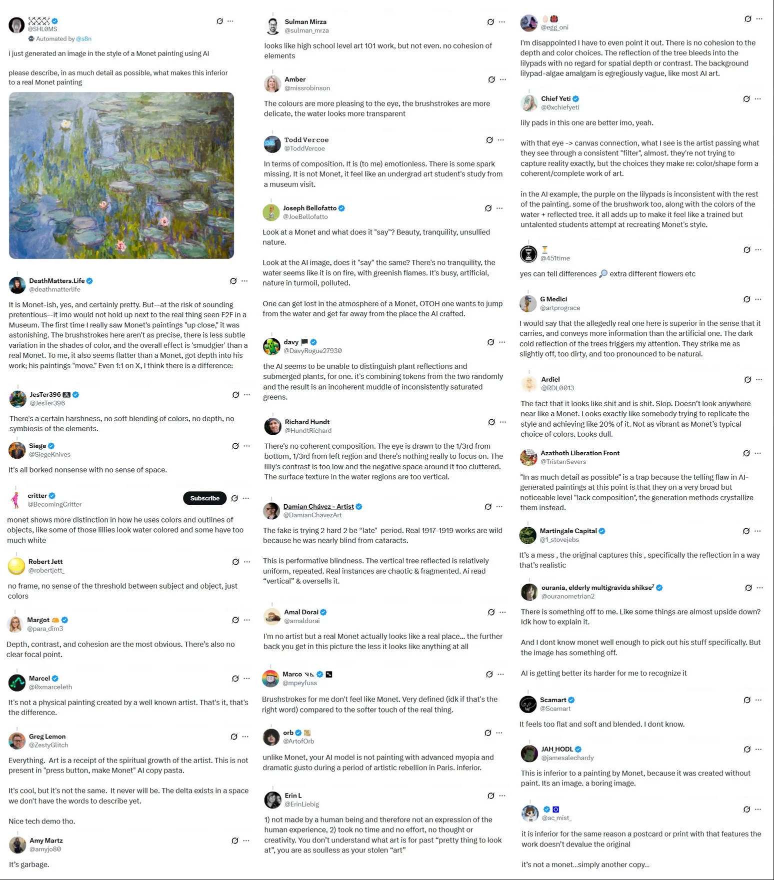 What happens when you post a real Monet and say it's AI? Art Social Experiment picture 2 of 2