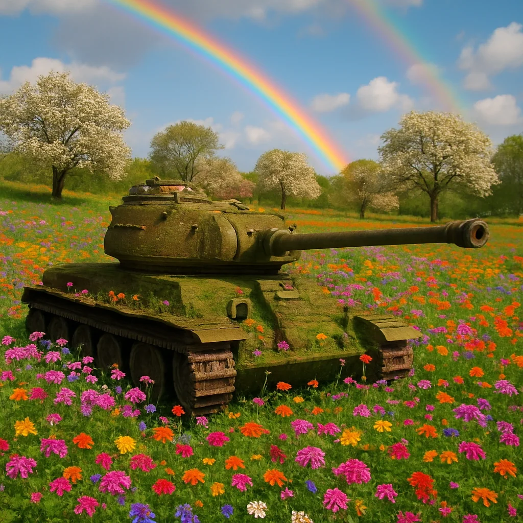Serene Landscape around an Abandoned Tank picture 1 of 3
