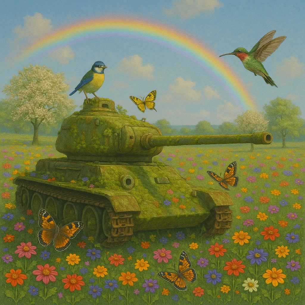 Serene Landscape around an Abandoned Tank picture 2 of 3
