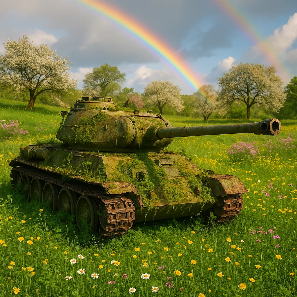 Serene Landscape around an Abandoned Tank picture 3 of 3