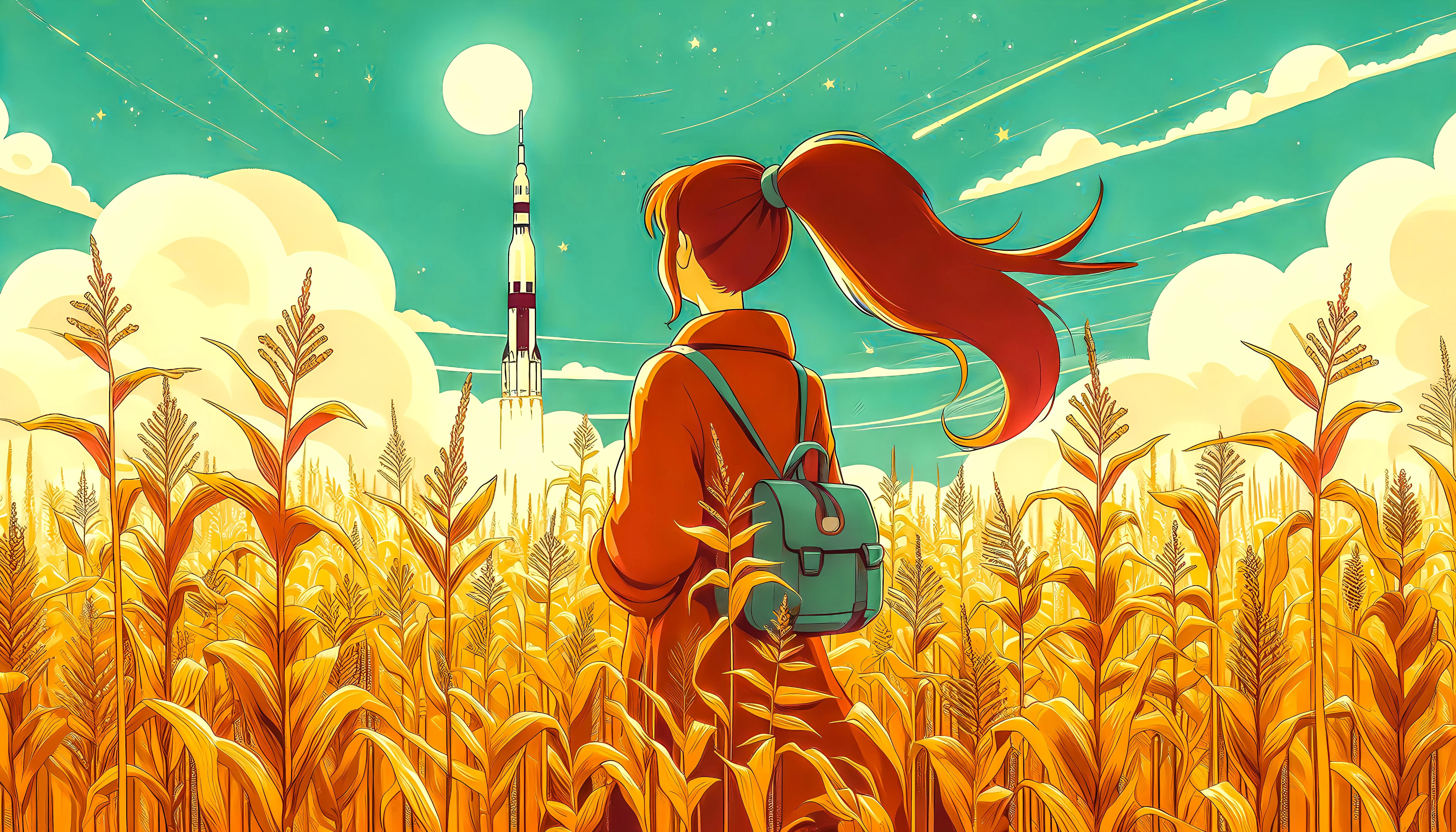 Wanted Interstellar/Ghibli inspired art for my living room. After a couple of hours I think I nailed it. picture 1 of 1