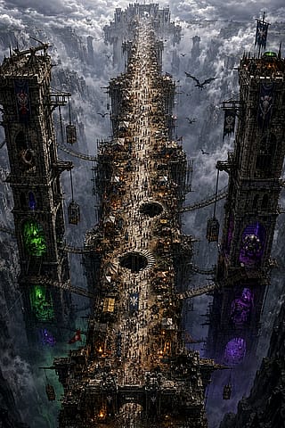 A Dungeon with No Branches. Only Forward. AI-Generated Fantasy Concept Art'