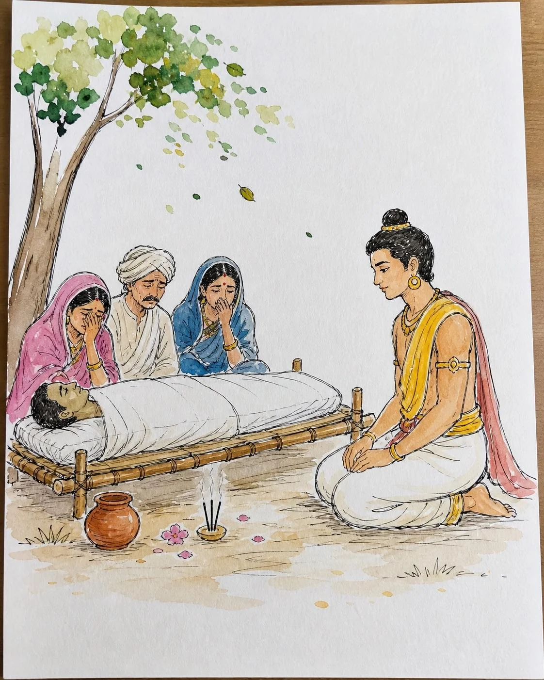Trying to post these sketches of the life of Buddha there got me perma-banned from r/Buddhism picture 1 of 8
