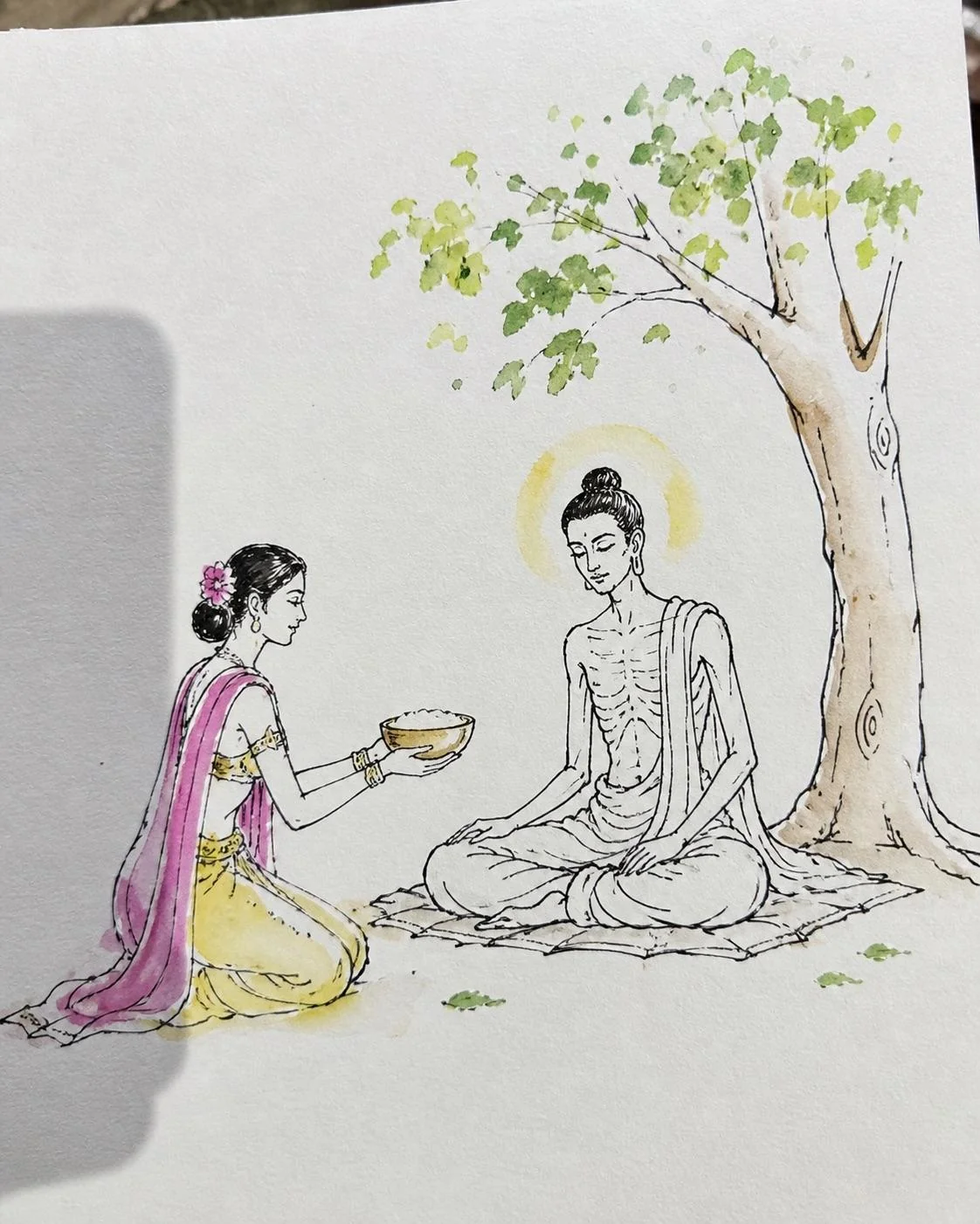 Trying to post these sketches of the life of Buddha there got me perma-banned from r/Buddhism picture 4 of 8