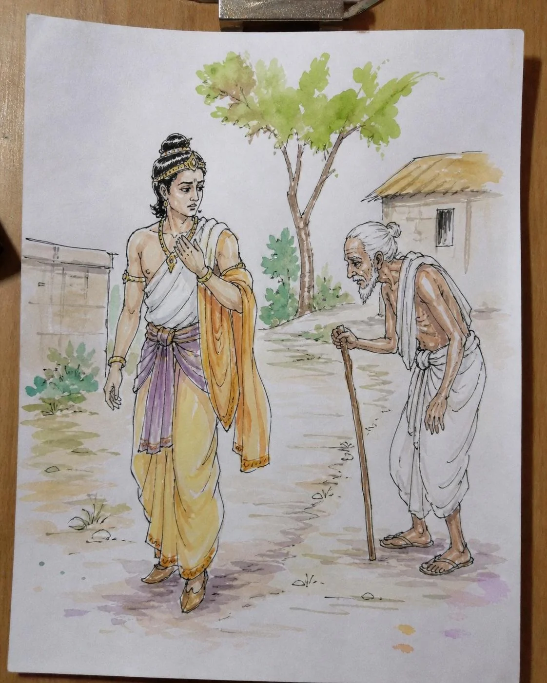 Trying to post these sketches of the life of Buddha there got me perma-banned from r/Buddhism picture 6 of 8