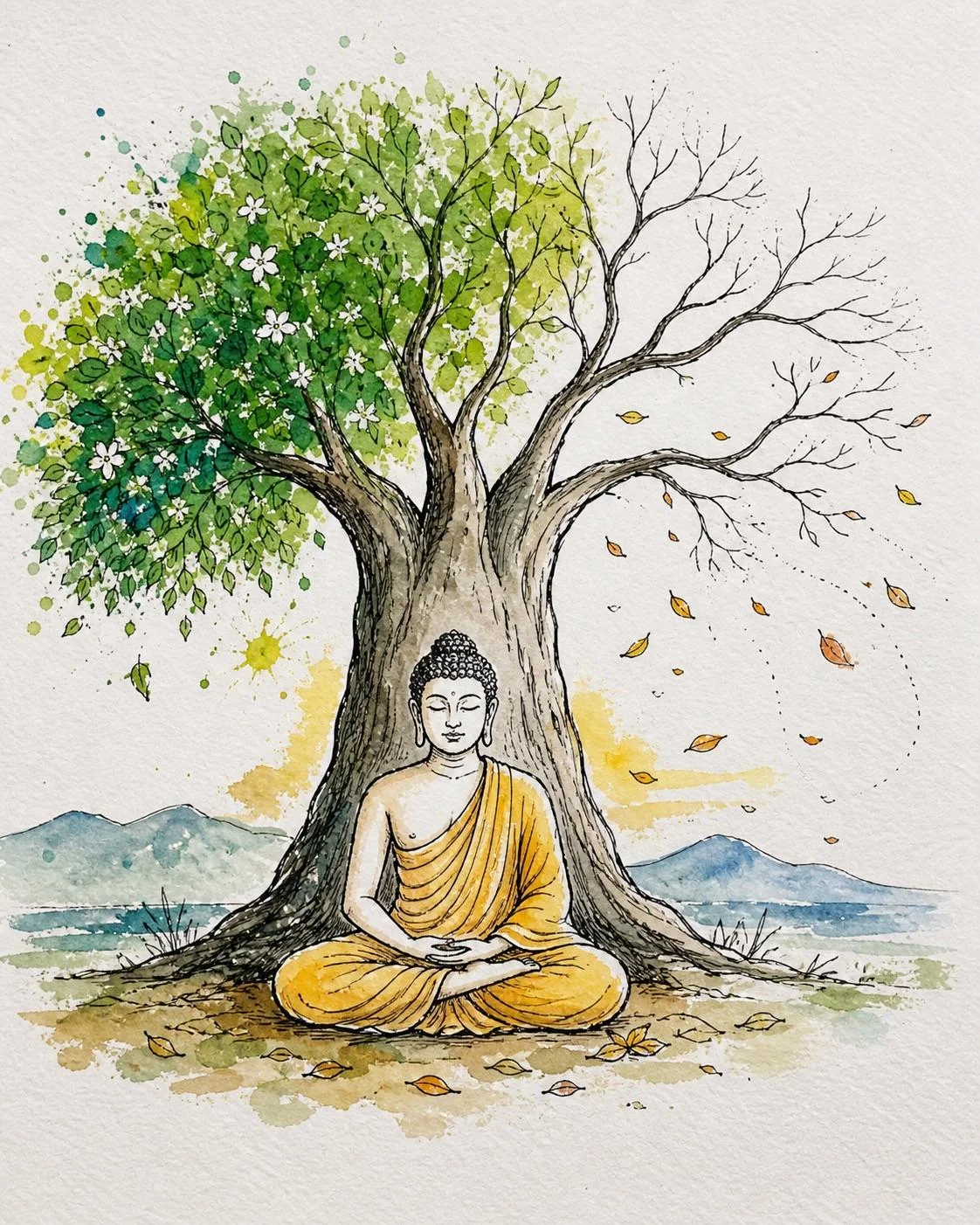 Trying to post these sketches of the life of Buddha there got me perma-banned from r/Buddhism picture 8 of 8