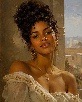 Young woman, painting'