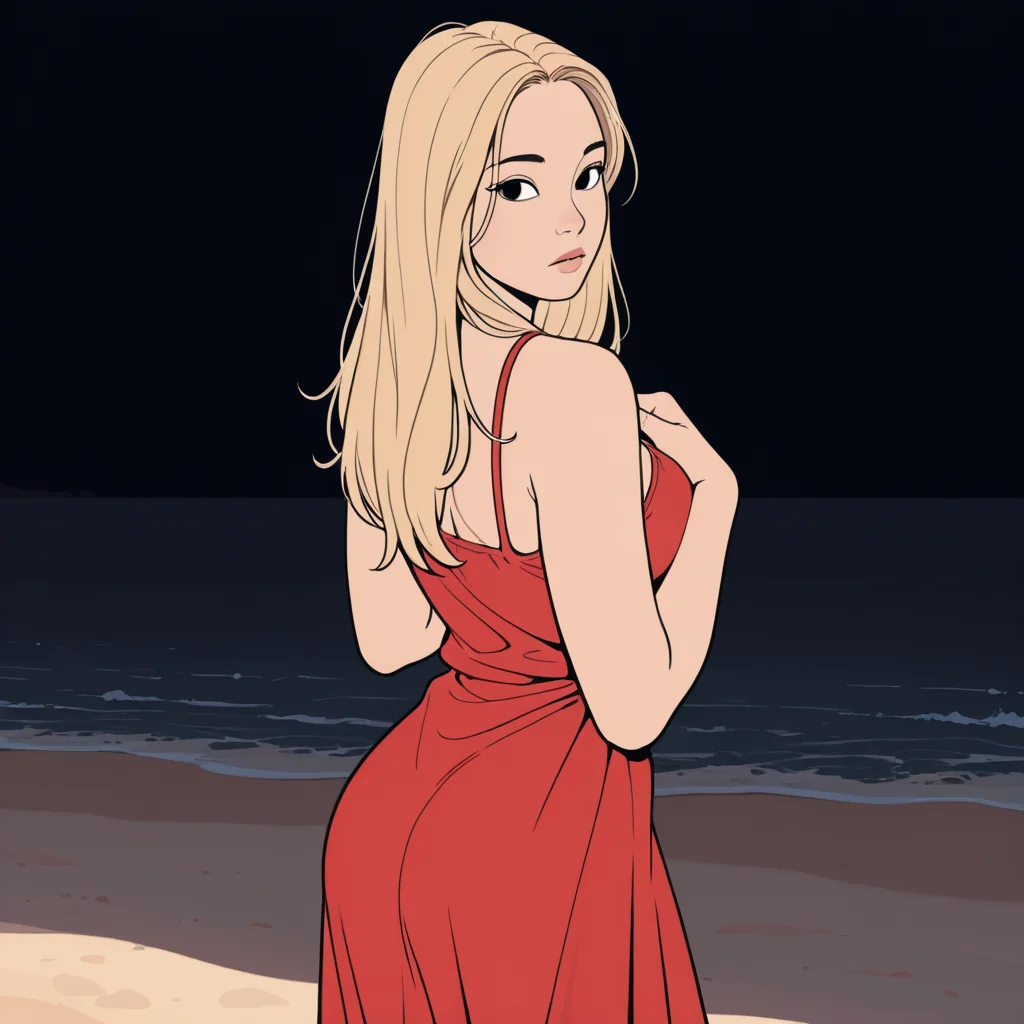 Cartoon Style Girl with red dress picture 1 of 1