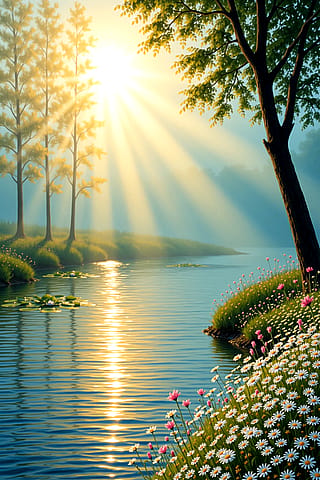 Hyper-realistic, classical oil painting texture, photorealistic motion, alive, peaceful, 8K.'