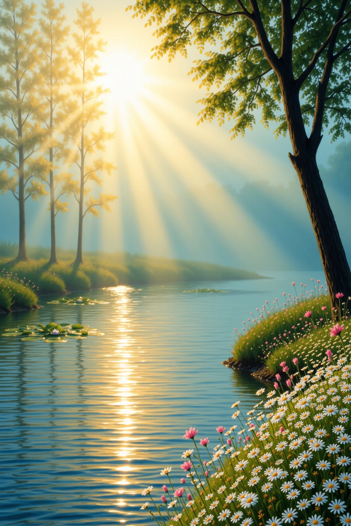 Hyper-realistic, classical oil painting texture, photorealistic motion, alive, peaceful, 8K. picture 1 of 1