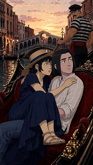 A romantic date in Venice but something’s not right.'