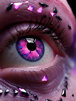 Shards of twilight in a violet gaze'