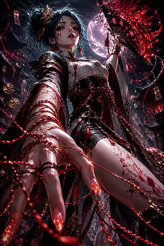 Warrior of the red threads - Dark fantasy'