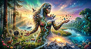 Nature, She Who Breathes the World Alive'