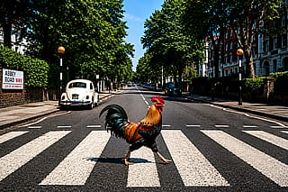 Abbey Road Series No10. - Why did the Chicken cross Abbey Road? To get to the "B" Side'