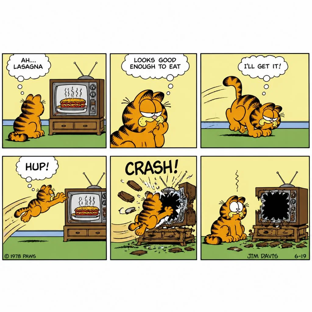 More Garfield comic strips I made with AI! picture 1 of 6
