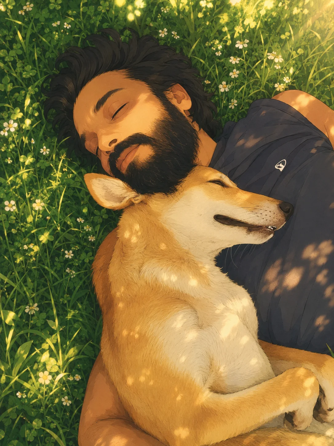Me and simba taking a nap, real image edited by A.I. picture 1 of 1