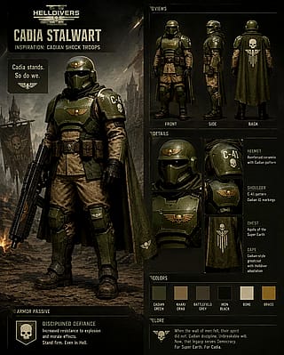 was excited about the helldivers x warhammer announcement so i prompted a Cadian Helldiver armor!'