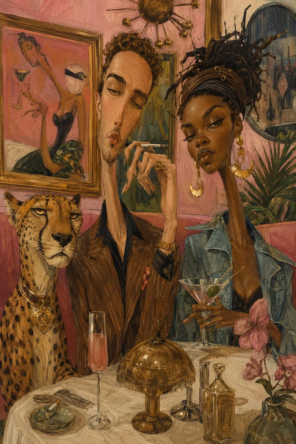 ChatGPT turned a selfie of my wife and I into this surreal art piece. picture 1 of 1