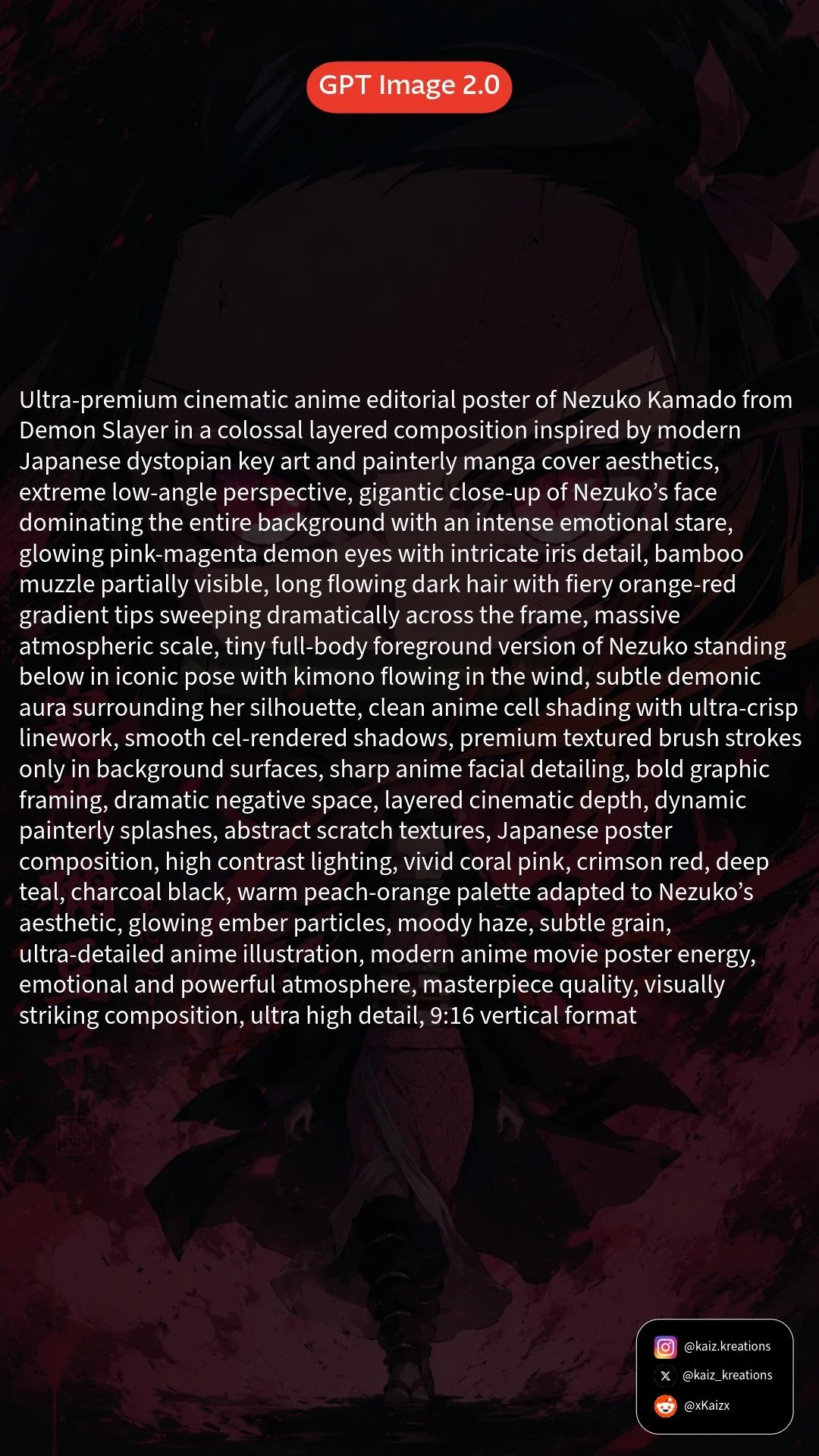 Demon Slayer Anime Poster Wallpaper Prompt | GPT Image 2.0 picture 2 of 2