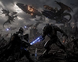 Elites from halo fighting knights'