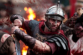 Roman soldier carrying out his duty'