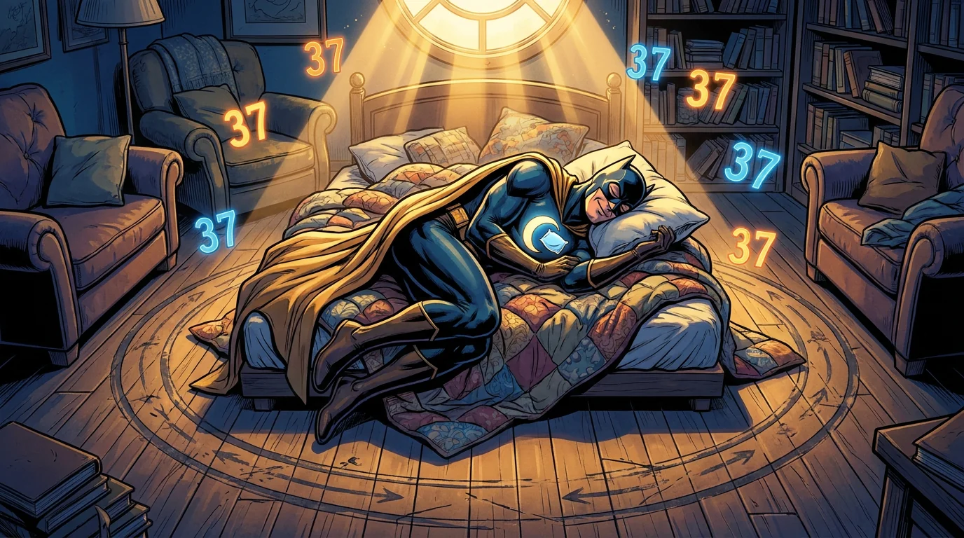 A superhero whose only power is finding the perfect sleeping position after rotating 37 times picture 1 of 1