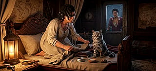 Pirate Captain Defeated by Cat (Skull and Bones game footage + Gemini)'