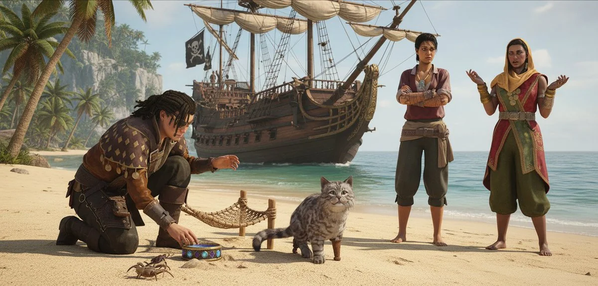 Pirate Captain Defeated by Cat (Skull and Bones game footage + Gemini) picture 4 of 4