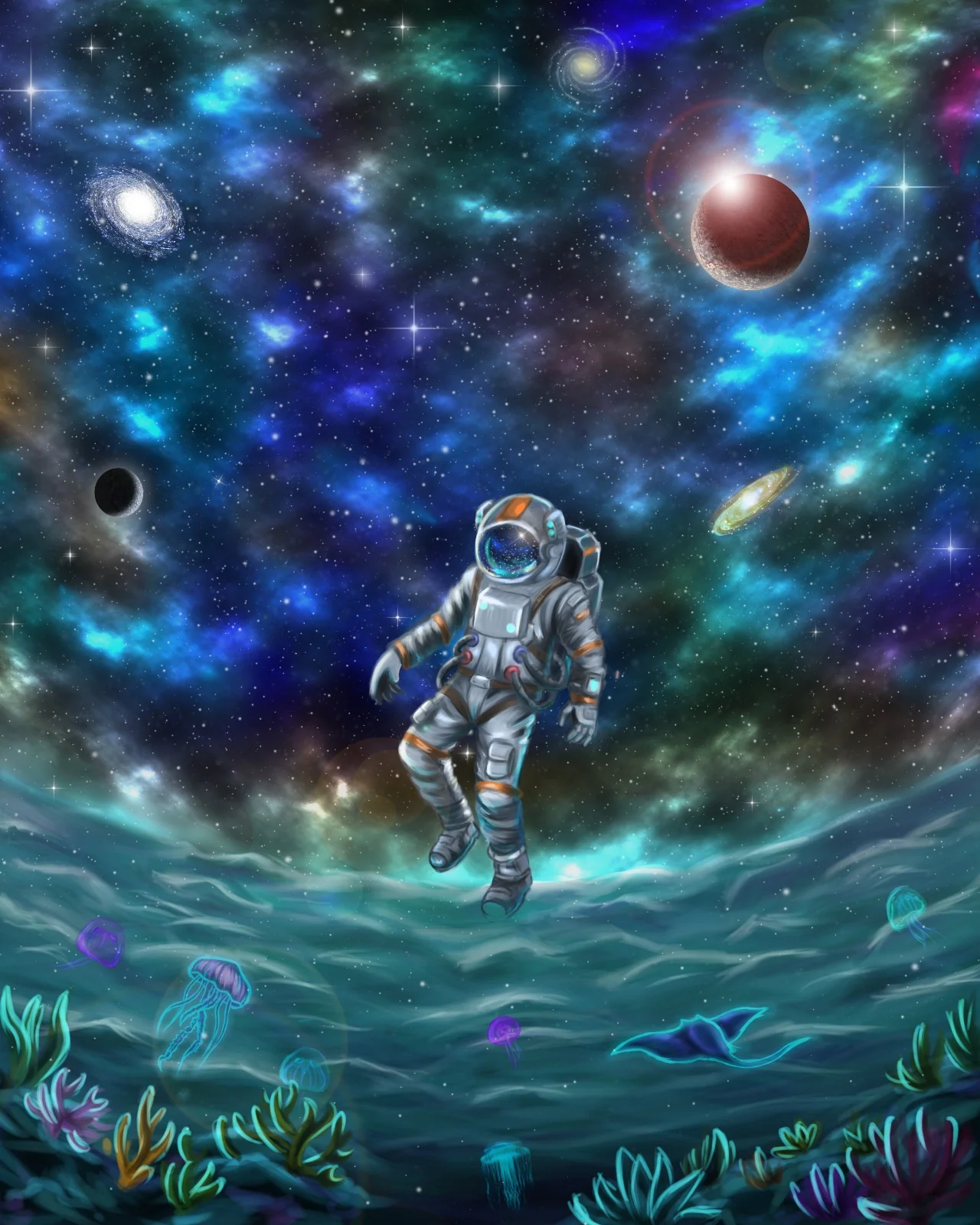 I used Adobe Firefly to enhance my art. My original digital art took 3 weeks via Photoshop then I tweaked it to make it look wowzer 😊. picture 1 of 2