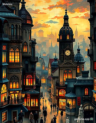 What City Lives Inside This Golden-Hour Dream? 🌇🕰️'