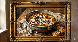 Nano Banana - "A soup. Add this prompt to the painting" (2026)'