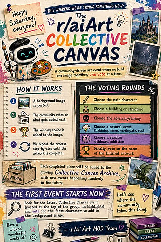 ANNOUNCING: The new r/aiArt Collective Canvas Event!'