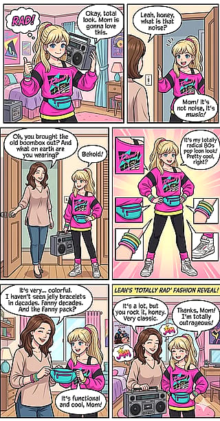 Leah was obsessed with the 80s as a teenager'