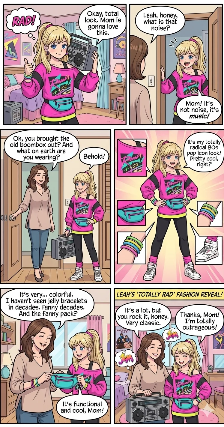 Leah was obsessed with the 80s as a teenager picture 1 of 4