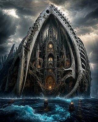 A cathedral inside the bones of a dead sea giant'