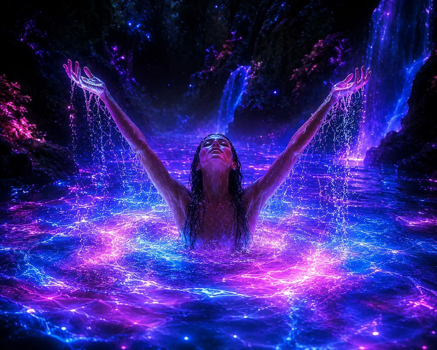 Pond image in blue purple and pink picture 1 of 1