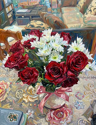 Flowers for my Fiancee in Monet Style'