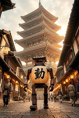 Japanese lantern robot'