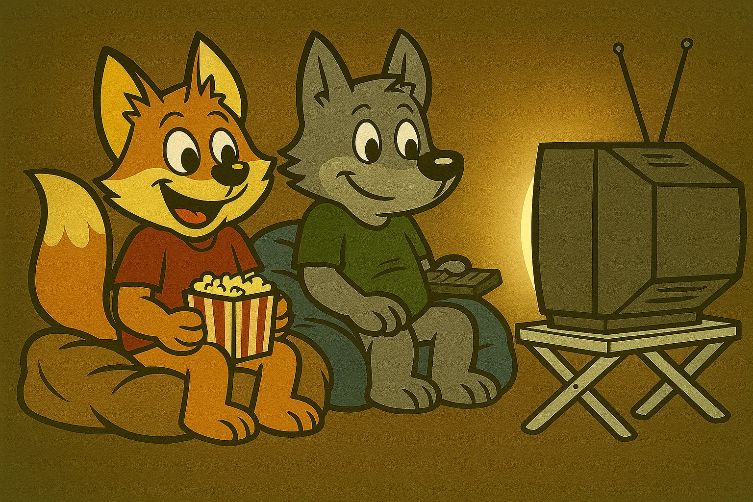 2D cartoon animals. Fox, wolf, and coyote. picture 2 of 6