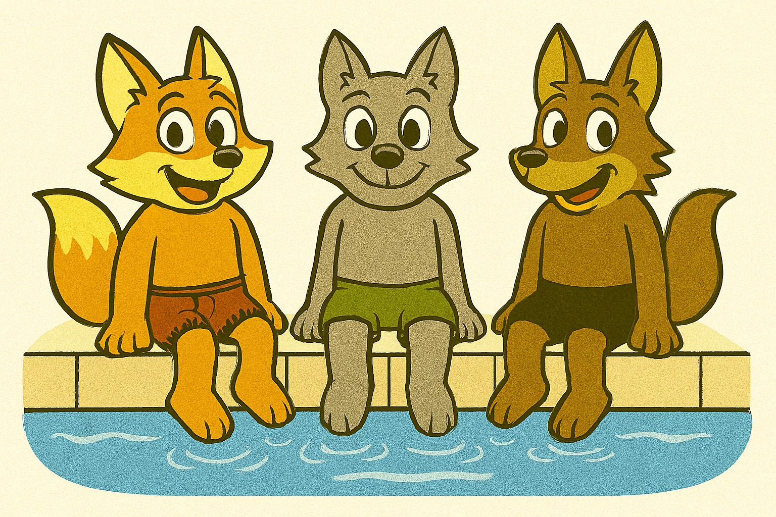2D cartoon animals. Fox, wolf, and coyote. picture 3 of 6