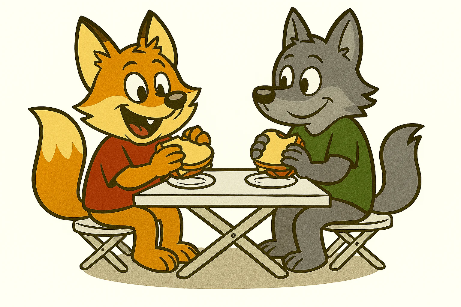 2D cartoon animals. Fox, wolf, and coyote. picture 6 of 6