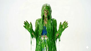 She didn't expect the slime mess'